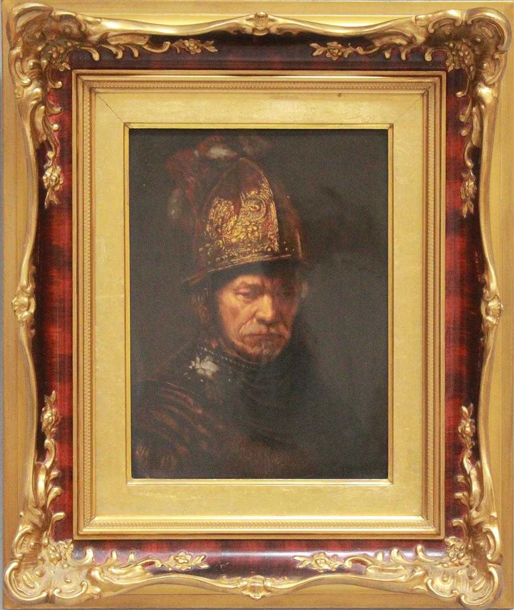 Bildplatte, Rosenthal. "Der Mann mit dem Goldhelm (Rembrandts Bruder) von Rembrandt Harmensz van Ryn