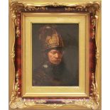 Bildplatte, Rosenthal. "Der Mann mit dem Goldhelm (Rembrandts Bruder) von Rembrandt Harmensz van Ryn