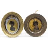 Miniaturist (Anf. 19. Jh.) Zwei Eglomisé-Miniaturen mit unterschiedlichen Portraits junger Edeldamen