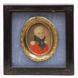 Miniaturist (19. Jh.) Brustportrait eines Offiziers. Gouache. 5,2x 3,8 cm (im Oval). PP., R.