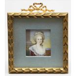 Miniaturist (19./20. Jh.) Brustportrait einer jungen Edeldame. Gouache, re. u. sign. Maurin. 5,5x