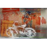 Rauschenberg, Robert (1925 Port Arthur - Captiva 2008) "Bicycle, National Gallery". Farbsiebdruck (