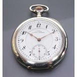 Offene Taschenuhr "Julius Assmann Glashütte i. Sachsen". Guillochiertes und monog. drei Deckel 935/