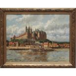 Günther-Naumburg, Prof. Otto (1856 Naumburg - Berlin 1941) "Die Albrechtsburg in Meissen", so