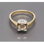 Brillantring. 585/000 GG und WG, brutto 4,3 g. Besetzt mit Brillant, ca. 0,5 ct., cr-cape/pi, auf