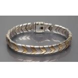 Hochwertiges Armband, Tiffany & Co. 925/000 Silber, teils vergoldet, 53,6 g. Über flexiblem