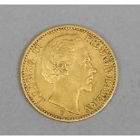 Bayern, Ludwig II., 20 Mark 1873, D. 900/000 GG, 7,95 g. ss-vz.