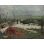 Jacobsen, Rudolph (1894 Dänemark 1955) Impressionistische Landschaft in der Dämmerung. Öl/Lwd.,