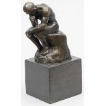 Rodin, Auguste René Francois (1840-1917), nach "Der Denker". Bronze mit brauner Patina, auf