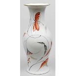 Stockmeyer, Fritz von Art Deco-Vase. Porzellan. Laibung mit stilisierter Rankenbemalung in Rot,