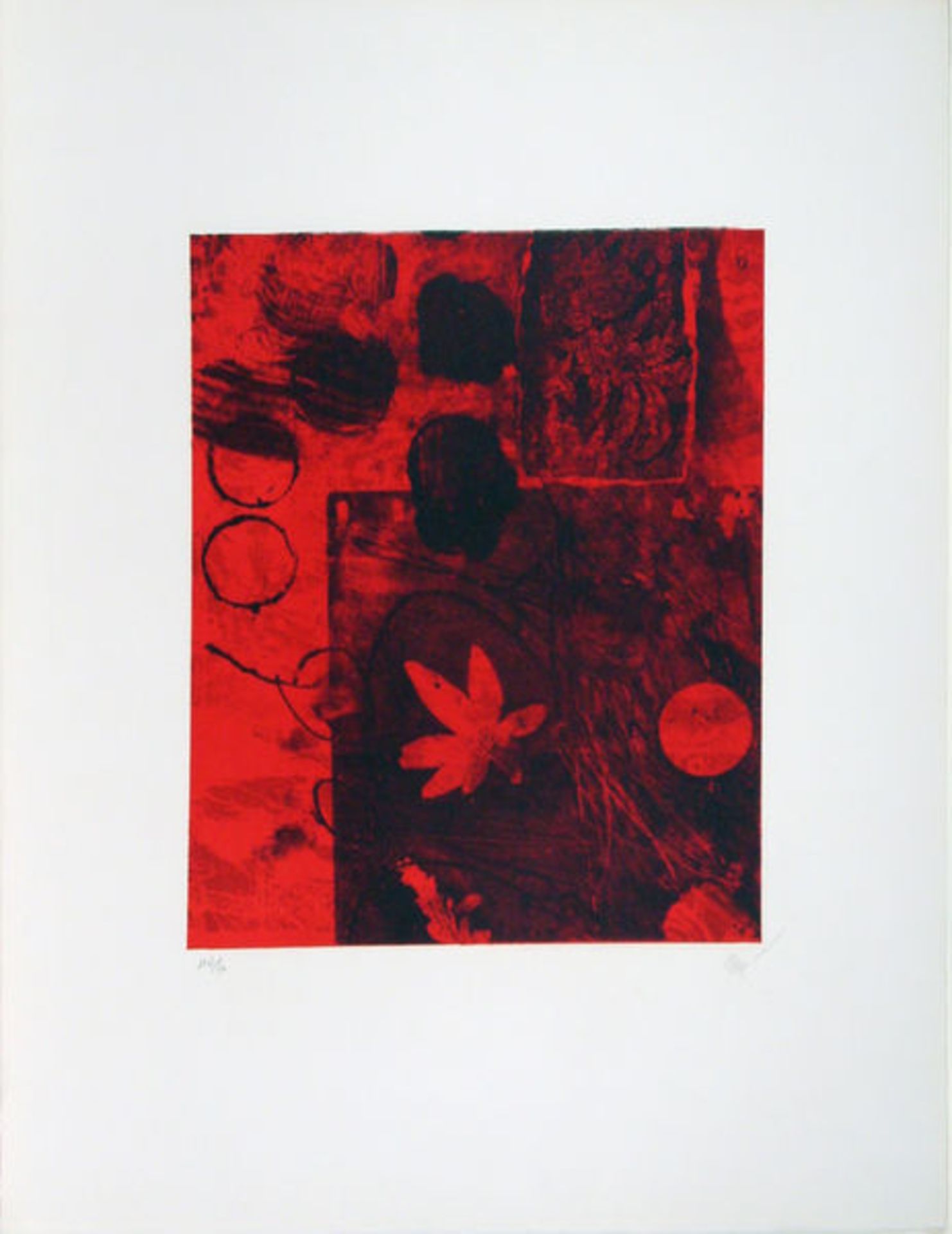 Clavé, Antoni Lithographie in Rot und Schwarz auf Arches Bütten, 38 x 30,5 cm Ohne Titel Signiert.