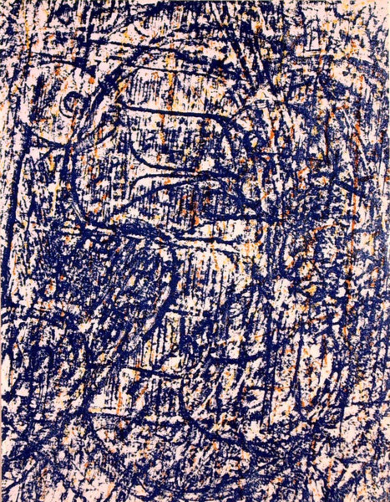 Ernst, Max Farblithographie auf Papier, 31,2 x 24,2 cm La forét bleue (Blauer Wald) (1962) Rossier/