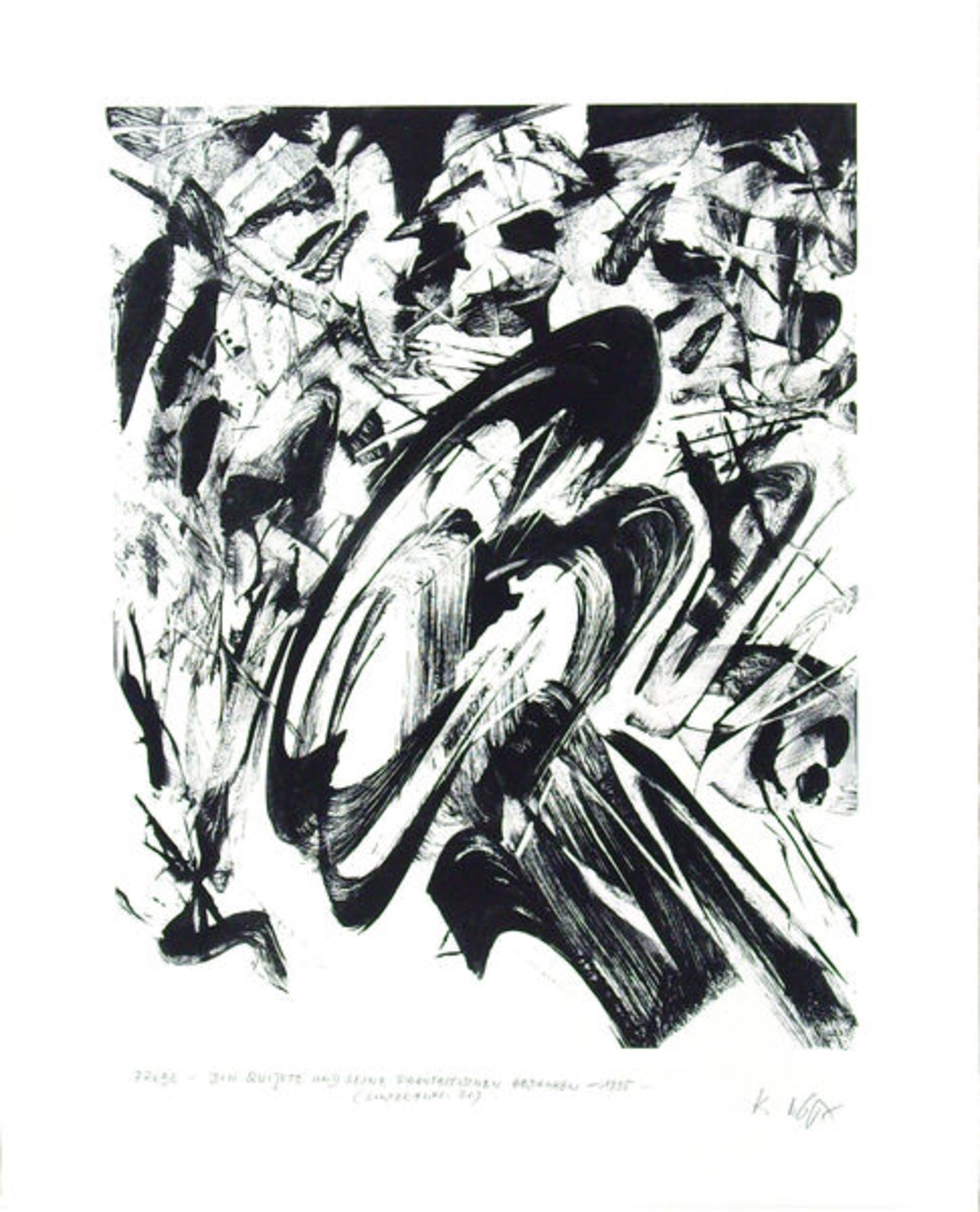 Götz, Karl Otto Lithographie auf Fabriano Bütten, 64 x 51 cm Don Quijote und seine phantastischen