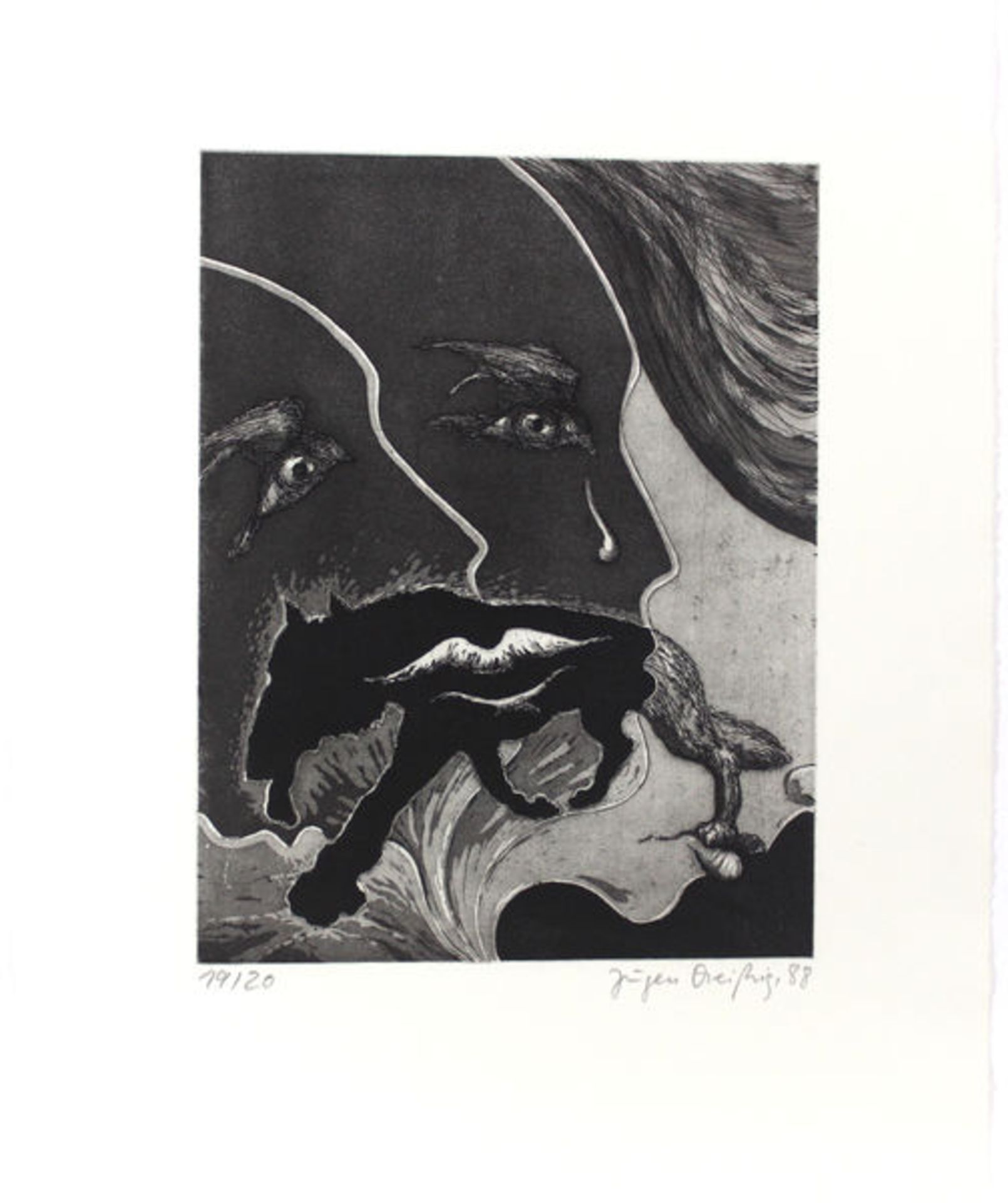Dreissig, Jürgen Ohne Titel (1988) Sammlung von 8 Blatt Radierungen auf Hahnemühle Bütten. - Bild 8 aus 8