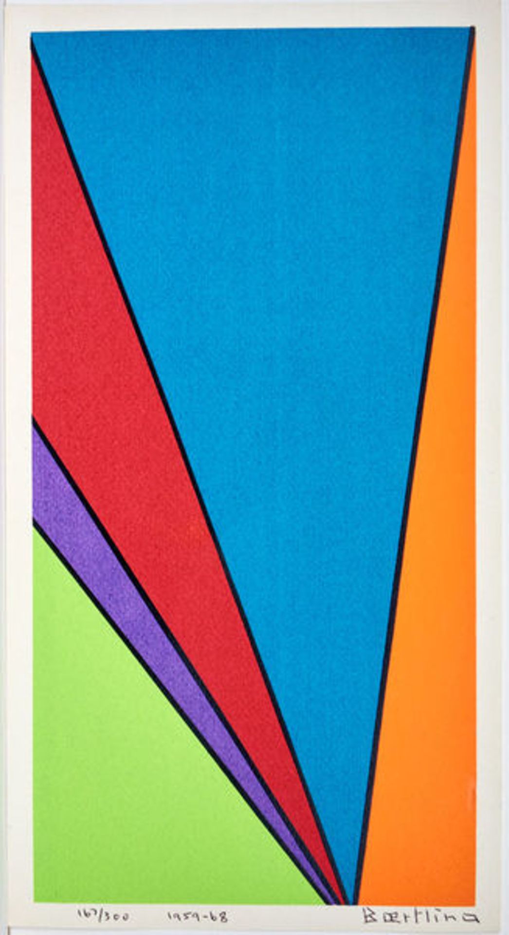 Baertling, Olle Farbserigraphie auf starkem Papier, 33,6 x 17,1 cm The angles of Baertling (1968)