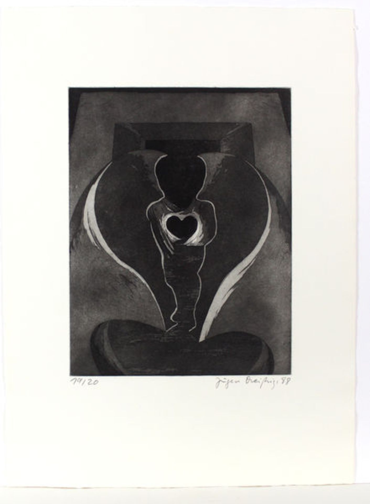 Dreissig, Jürgen Ohne Titel (1988) Sammlung von 8 Blatt Radierungen auf Hahnemühle Bütten. - Bild 6 aus 8