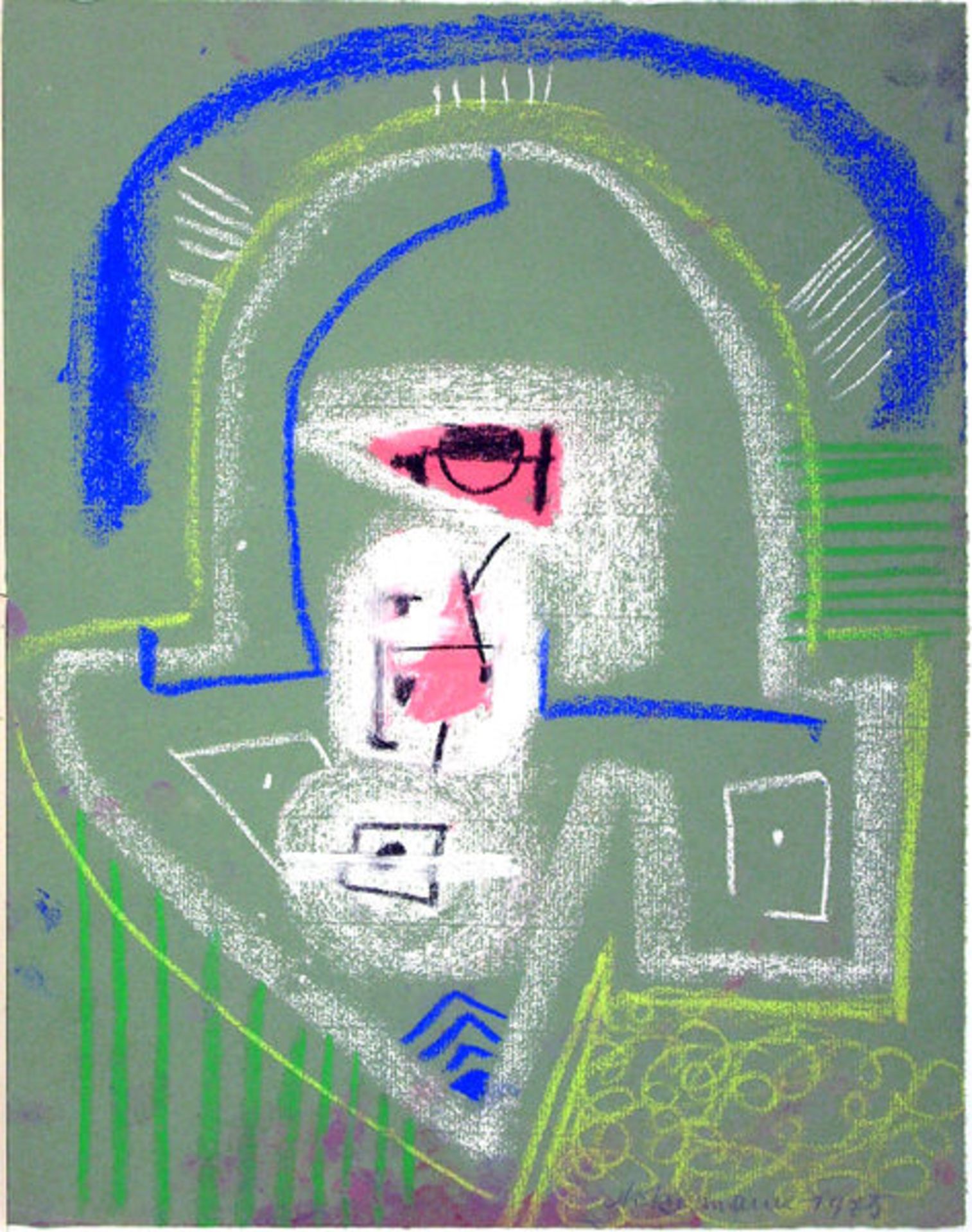 Ackermann, Max Pastell auf graugrünem Papier, 31,2 x 24 cm Ohne Titel (1975) Signiert und datiert.