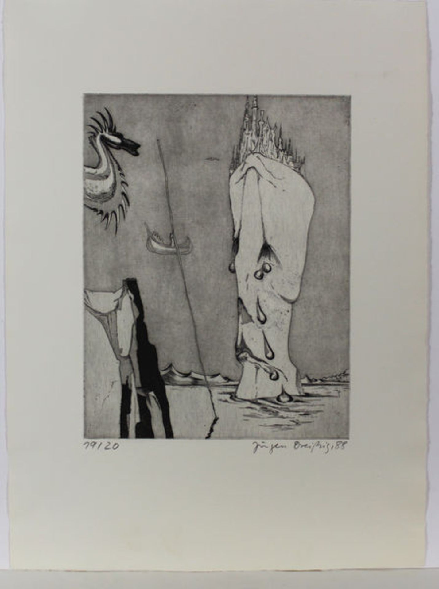 Dreissig, Jürgen Ohne Titel (1988) Sammlung von 8 Blatt Radierungen auf Hahnemühle Bütten. - Bild 2 aus 8