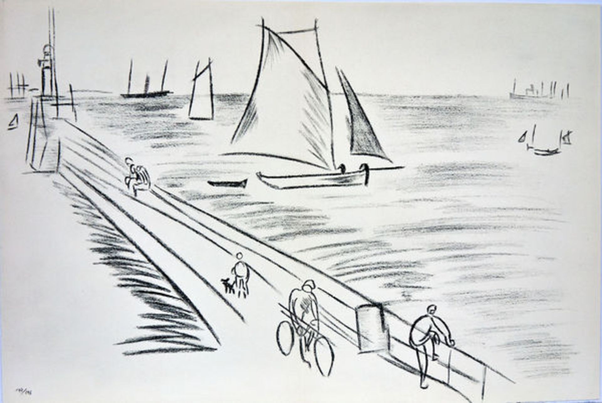 Dufy, Raoul Lithographie auf Arches Bütten, 36 x 53 cm Ohne Titel (1961) Nummeriert "197/298".