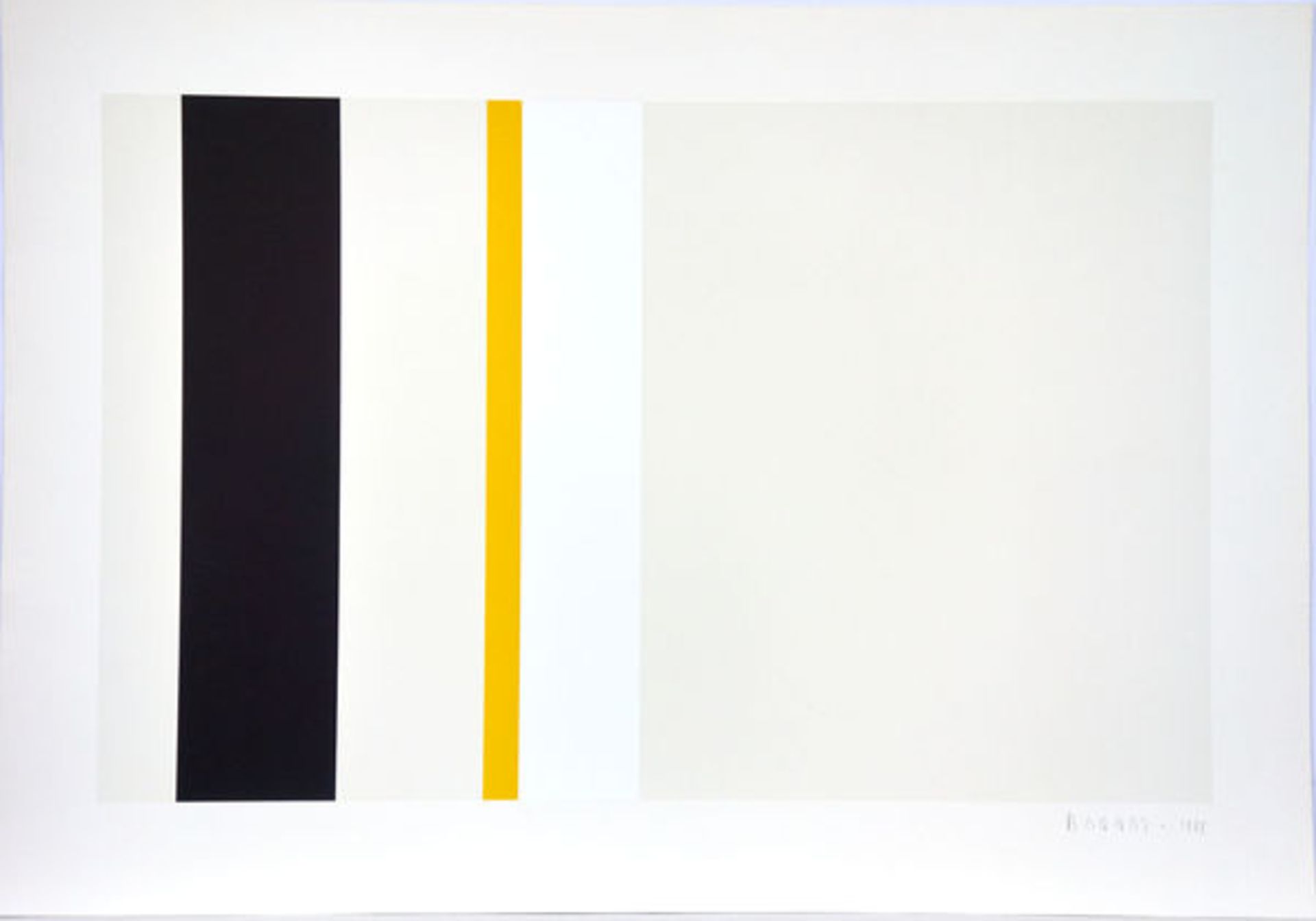 Brandt, Andreas Farbsiebdruck auf Hahnemühle Bütten, 41,5 x 60 cm Schwarz und Weiß mit Gelb, von