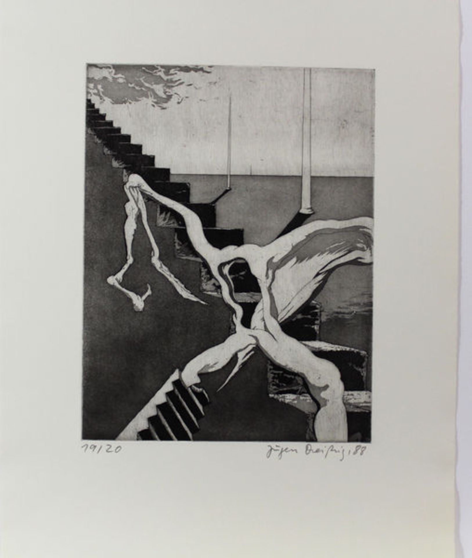 Dreissig, Jürgen Ohne Titel (1988) Sammlung von 8 Blatt Radierungen auf Hahnemühle Bütten. - Bild 7 aus 8