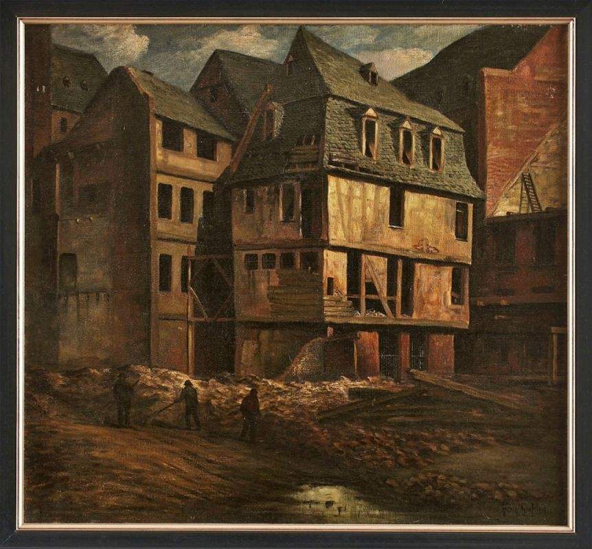 Paar Gemälde Franz Josef Graf1840 Aachen, wirkte in Frankfurt Landschaftsmaler. Schüler von C.