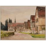 Aquarell Fritz Wucherer1873 Basel - 1948 Kronberg "Dorf" u. li. sign. bez. u. dat. Fritz Wucherer