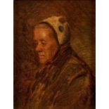Gemälde Anton Burger1824 Frankfurt - 1905 Kronberg "Bildnis einer älteren Frau" Öl/Holz, 16,5 x 13