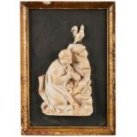 Kl. Alabaster-Halbrelief, Italien Ende 18. Jh.Alabaster geschnitzt auf Schieferplatte, gerahmt (
