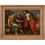 Gemälde Sakralmaler 18. Jh."Loth und seine Töchter" Öl/Lwd., (doubl. u. rest.), 49,5 x 69 cm