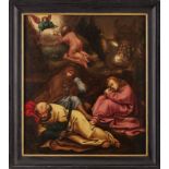 Gemälde Deutscher Meister Anfang 17. Jh."Christus am Ölberg" Öl/Holz, 80,5 x 70 cm