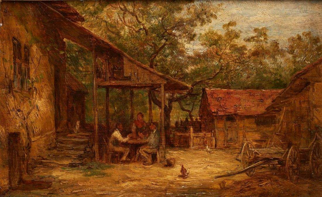 Gemälde Anton Burger1824 Frankfurt - 1905 Kronberg Genre- u. Landschaftsmaler, lernt zunächst beim