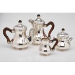 4-tlg. Kaffee-/Teekernstück, Delheid Frères,Belgien um 1930. 800er Silber. Best. aus: Kaffeekanne,