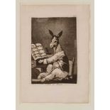 Aquatinta Francisco de Goya1746 Fuendetodos - 1828 Bordeaux "Asta su Abuelo" um 1797/98 u. mittig in