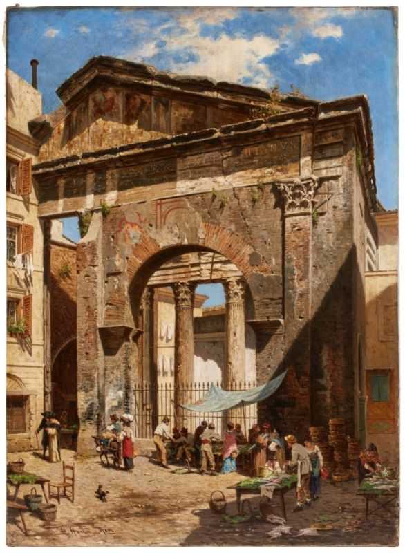 Gemälde Hugo Paul Harrer1836 Hirschberg - 1876 Rom Nach anfänglichem Archit.-Stud., wandte sich H.