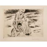 Radierung Max Liebermann1847 Berlin - 1935 Berlin "Mutter mit Kind" u. re. sign. M. Liebermann 15,