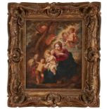 Gemälde Flämisch 18. Jh."Maria mit Christuskind und dem Johannesknaben in einer Landschaft mit