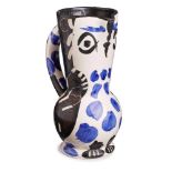 Henkelkanne "Cruchon Hibou/Owl Jug",Edition Picasso, Madoura um 1955. Heller Scherben, matt