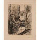 Radierung Max Liebermann1847 Berlin - 1935 Berlin "Am Fenster" u. re. sign. M. Liebermann 24 x 18 cm