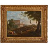 Gemälde Andrea Locatelli, Umkreis des1695 Rom - 1741 Rom "Römische Landschaft mit Kolosseum und