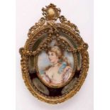 Miniatur bez. O. Humphrey "Lady Amelia Brooke", Ende 19. Jh. Gouache auf Elfenbein. Hoch-ov.