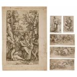 Konvolut Kupferstiche Salvator Rosa 1615 Neapel -1673 Rom "versch. Motive" meist in der Platte sign.