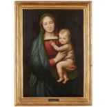 Gemälde 18./ 19. Jh. Kopie nach Raffael "Madonna del Granduca" Öl/Lwd., 82,5 x 57 cm aufgezogen,