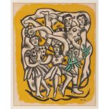 Farblithographie Fernand Léger 1881 Argentan - 1951 Gif-sur Yvette "Les Danseuses (fond jaune)" u.