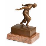 Bronze Josef Maratka (1874 Prag - 1937 Prag) Tänzerin/ Olga Gzowska, um 1920. Hellbraun patiniert.