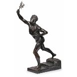 Bronze Max Kruse (1854-1942) "Siegesbote von Marathon", um 1900. Dunkel patiniert. Im Laufen