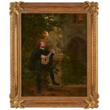 Gemälde Genremaler 19. Jh. "Troubadour" u. re. monogr. GS, dat. 1856 Öl/Lwd., 60,5 x 48 cm