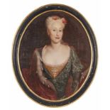 Gemälde Bildnismaler 18. Jh. "Höfische Dame Johanette Antoinette geb. Ida zu Sachsen Eisenach "