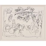 Tuschezeichnung Marc Chagall 1887 Wizebsk - 1985 Saint-Paul-des-Vence "La Reine de Saba" 18 x 26
