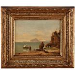 Gemälde Landschaftsmaler 19.Jh "Italienische Landschaft" Öl/Lwd., 20,7 x 27,3 cm